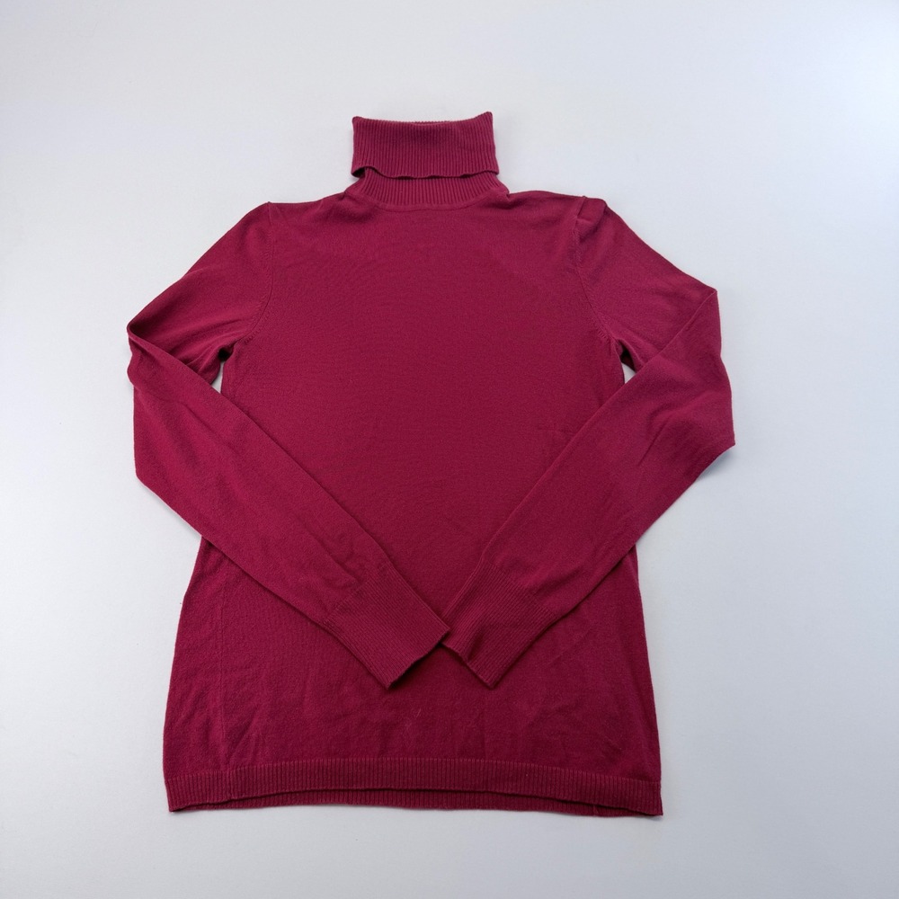 Gap Womens Burgundy Red Cotton Blend Turtleneck Sweater Size M Long Sleeve